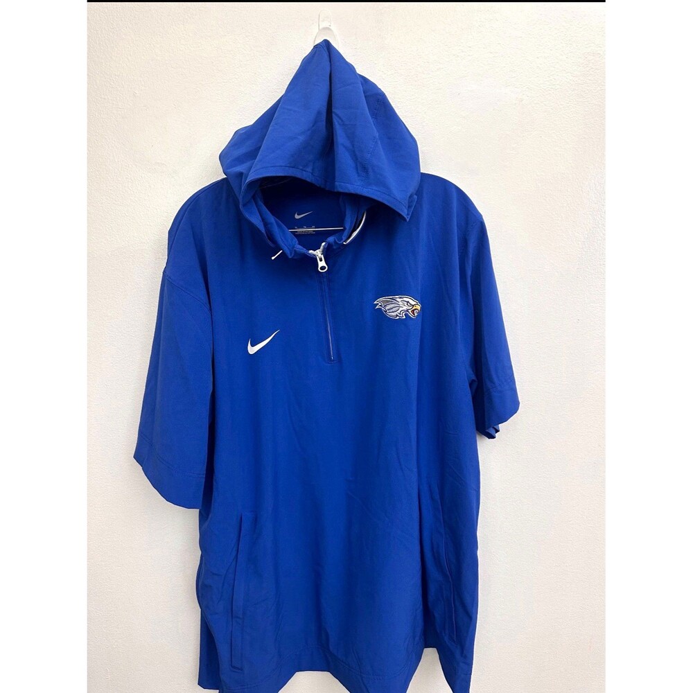 Nike Wilmer-Hutchins High School Eagles Short Sleeve Hoodie Jacket Men's XL Blue